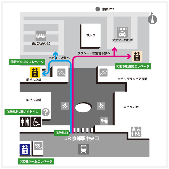 JR central entrance map